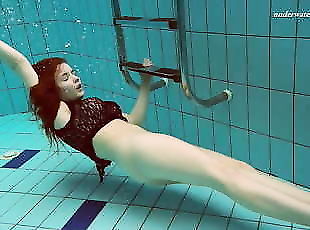 Hot hairy Vesta underwater