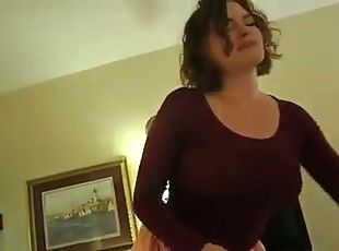 Hot mom helps not son to cum on het wet pussy