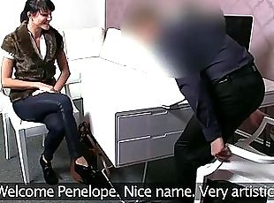 Penelope gets fucked after her interview